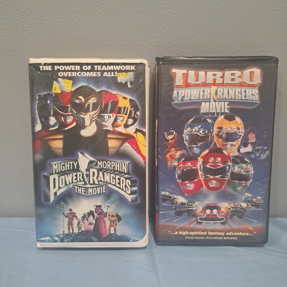 VTG Power Rangers Movie & Turbo A Power Rangers Movie VHS Lot Clamshell 90s